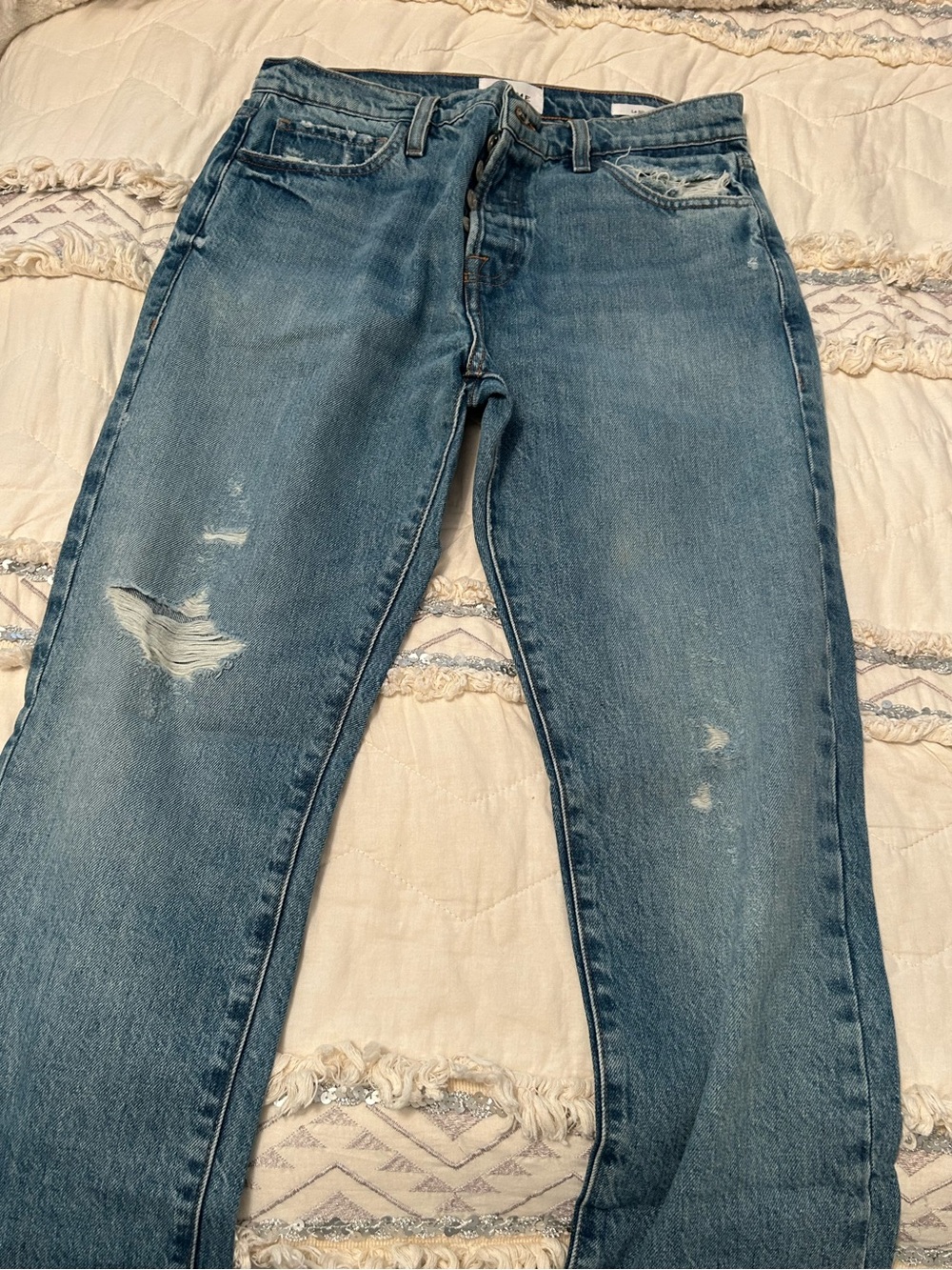 Frame Denim Light Blue Button-Fly Jeans